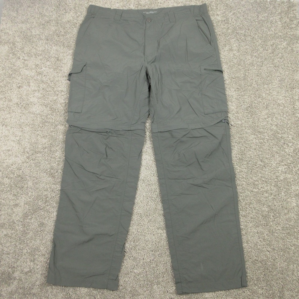 Columbia Pants Mens 40x32 Green Omni-Shade Convertible Hiking Ripstop Cargo